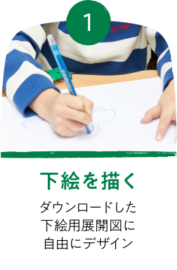 下絵を描く ダウンロードした下絵用展開図に自由にデザイン